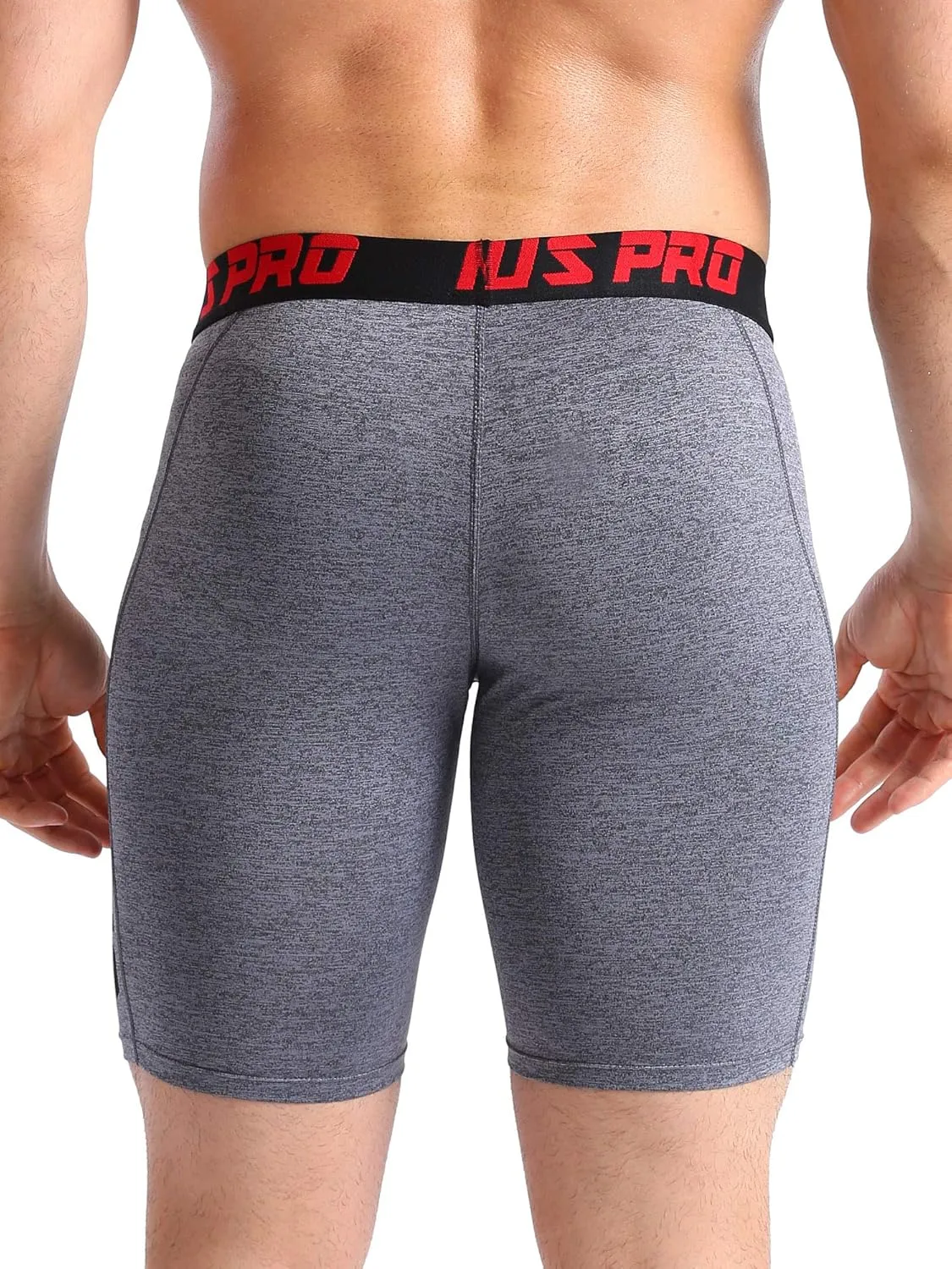 NELEUS Men's 3 Pack Running Compression Shorts with Pockets