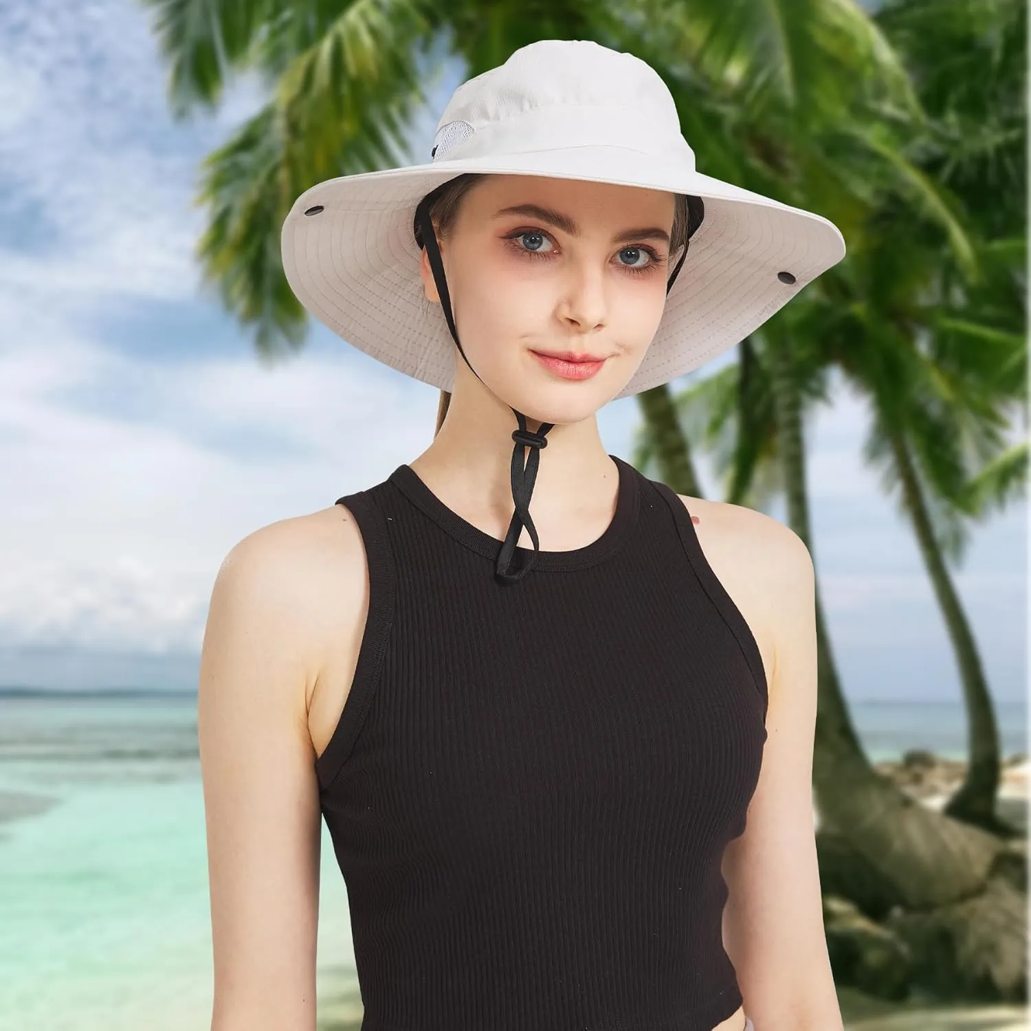 NPJY Sun Hats for Women Men 3?? Wide Brim UPF 50  Fishing Beach Bucket Hats