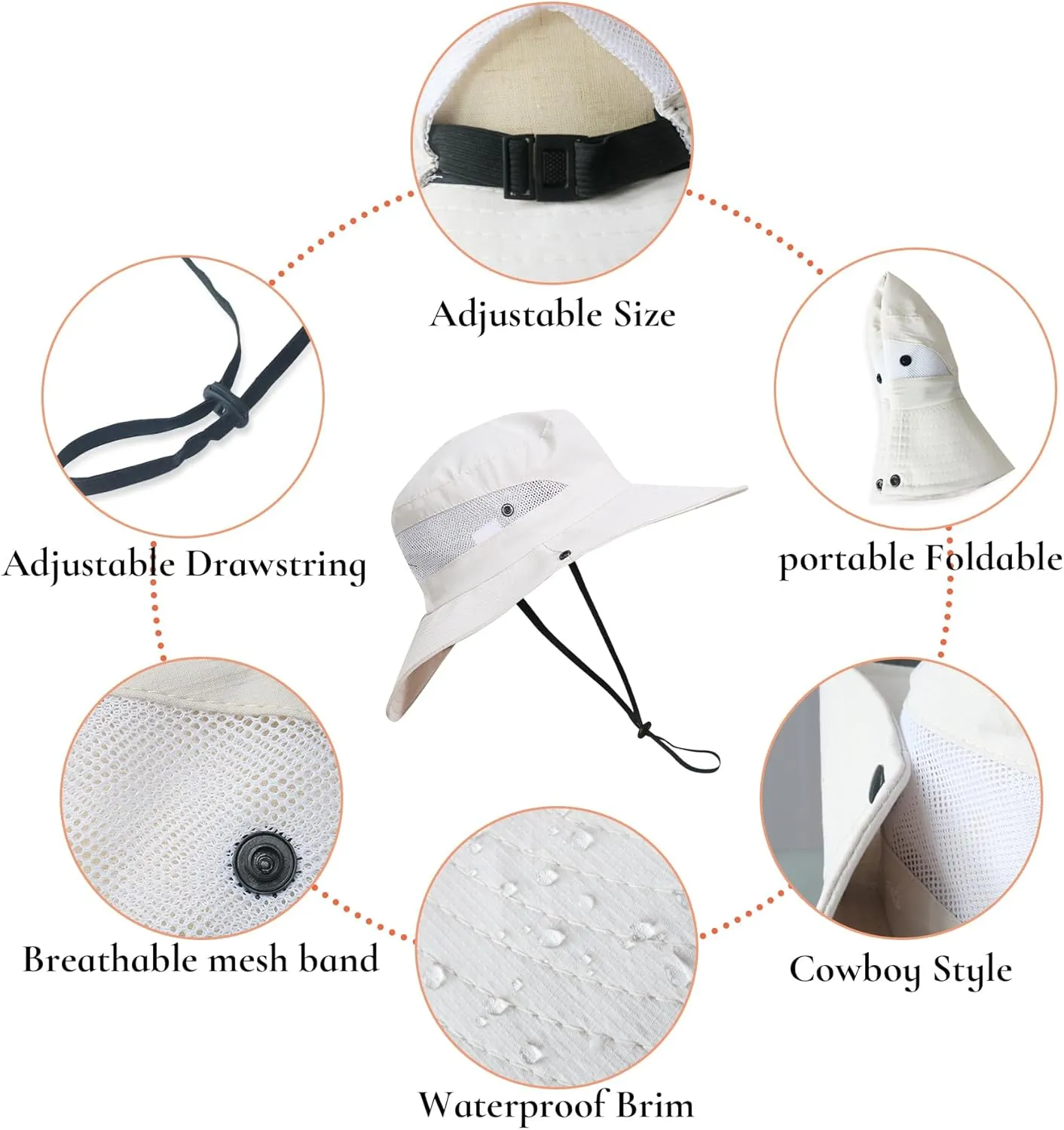 NPJY Sun Hats for Women Men 3?? Wide Brim UPF 50  Fishing Beach Bucket Hats