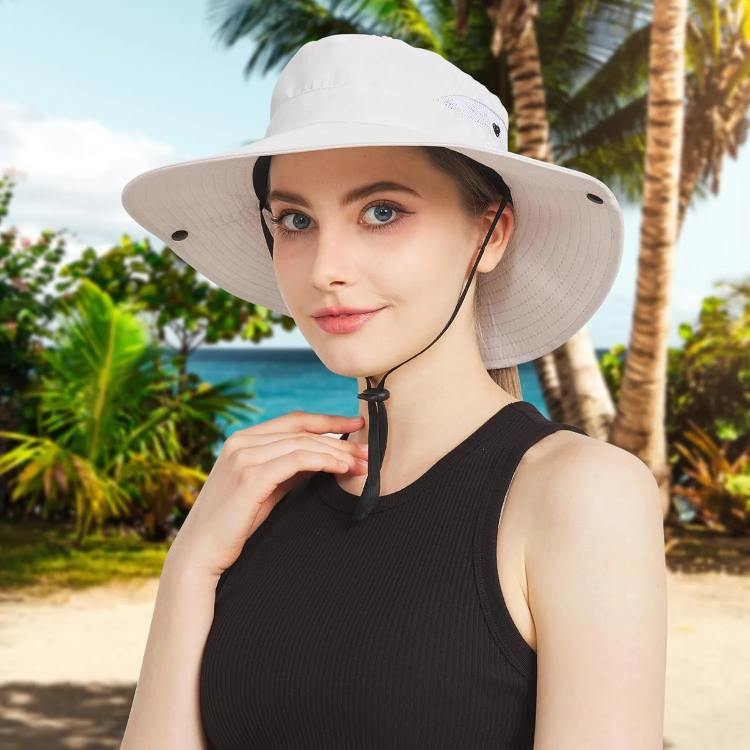 NPJY Sun Hats for Women Men 3?? Wide Brim UPF 50  Fishing Beach Bucket Hats