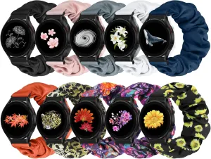 Runostrich Compatible with Samsung Galaxy Watch 7/6/5/4/FE 40mm 44mm/Galaxy Watch 6/4 Classic/Watch 5 Pro Bands, 10pack 20mm Scrunchie Cute Stretchy Watch Band for Garmin Vivoactive 3/Venu/Venu 2 Plus