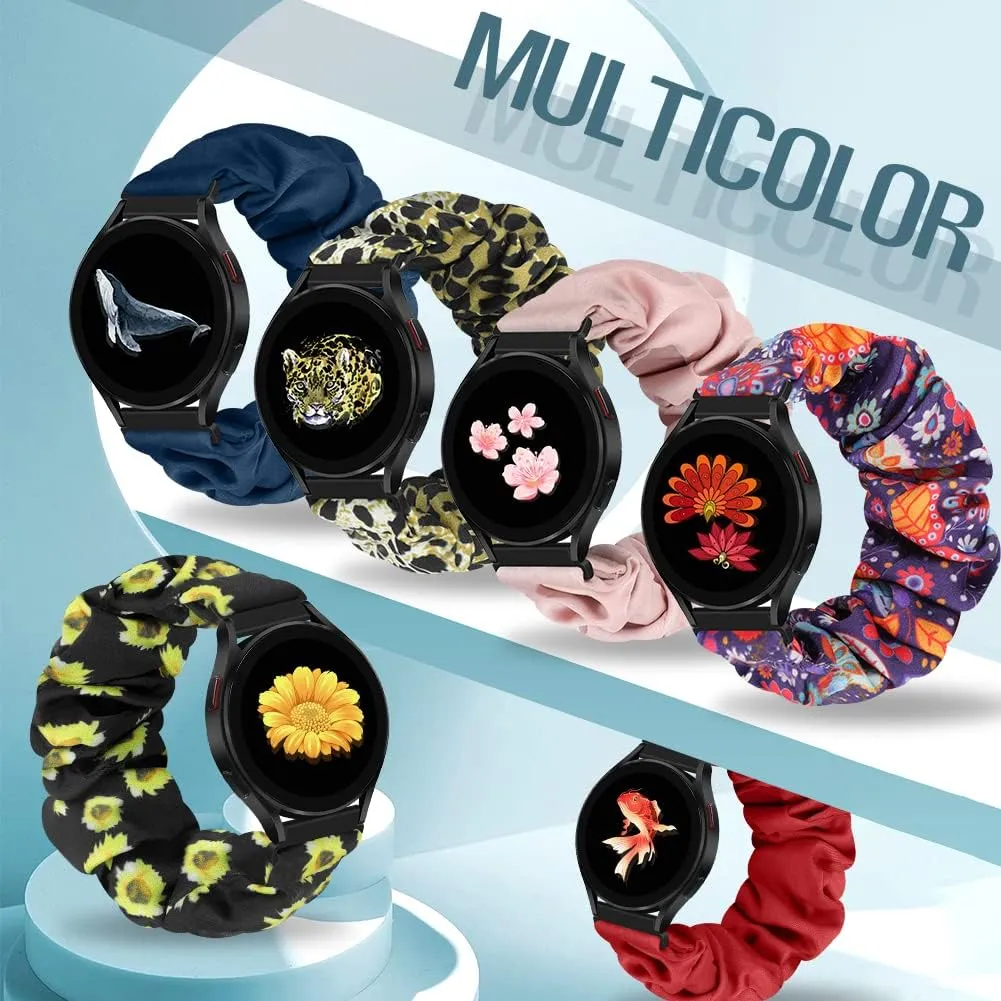 Runostrich Compatible with Samsung Galaxy Watch 7/6/5/4/FE 40mm 44mm/Galaxy Watch 6/4 Classic/Watch 5 Pro Bands, 10pack 20mm Scrunchie Cute Stretchy Watch Band for Garmin Vivoactive 3/Venu/Venu 2 Plus