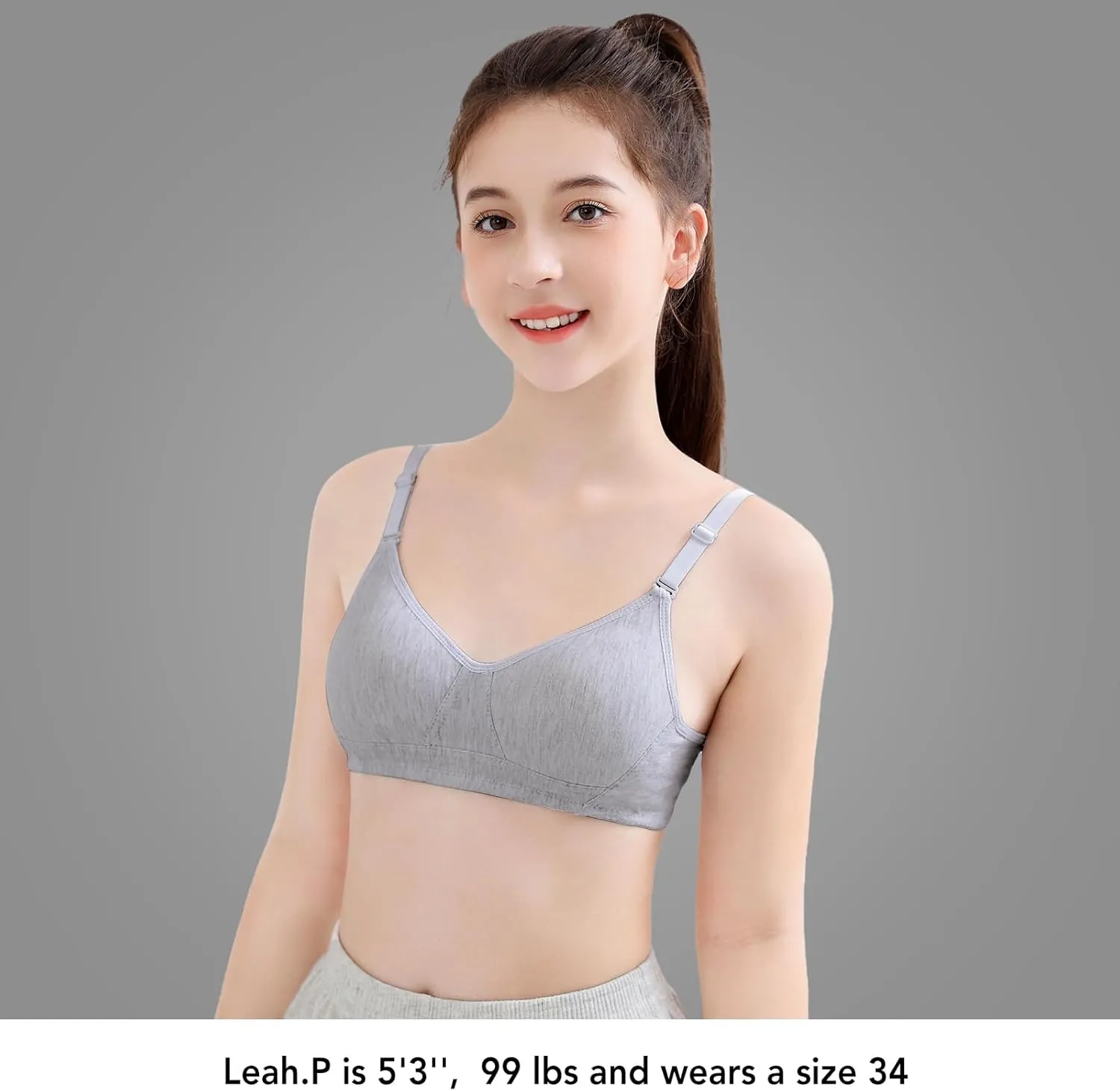 SALIA GIRL Soft Padded Bras for Girls & Teens 12-14, No Wires Cotton Developed Training Bras